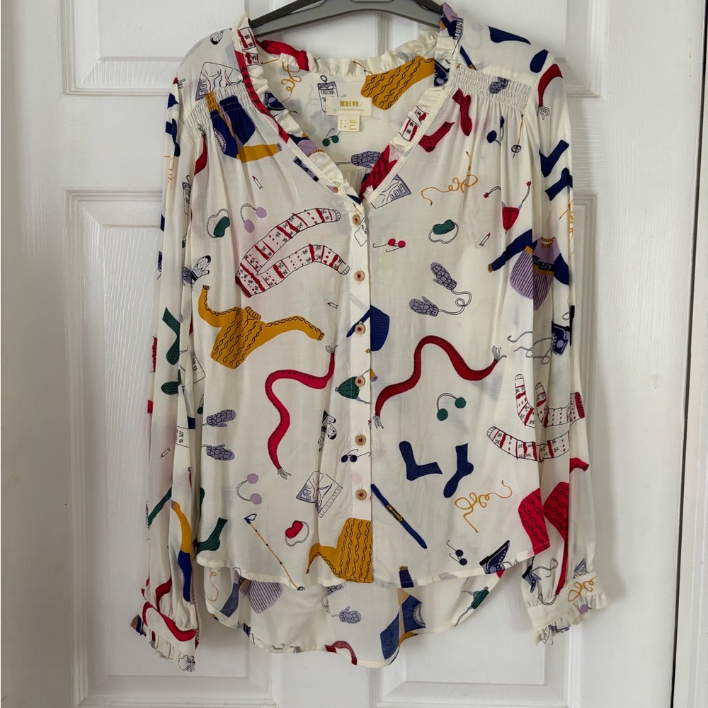 Women's Anthropologie Multicolor Patterned Blouse